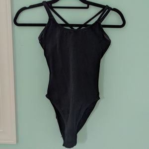 SOLD black capezio strappy back leotard